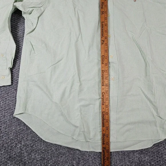 Polo Ralph Lauren Classic Striped Button Down Shirt Mens Size 18 34/35 Green - Picture 6 of 7